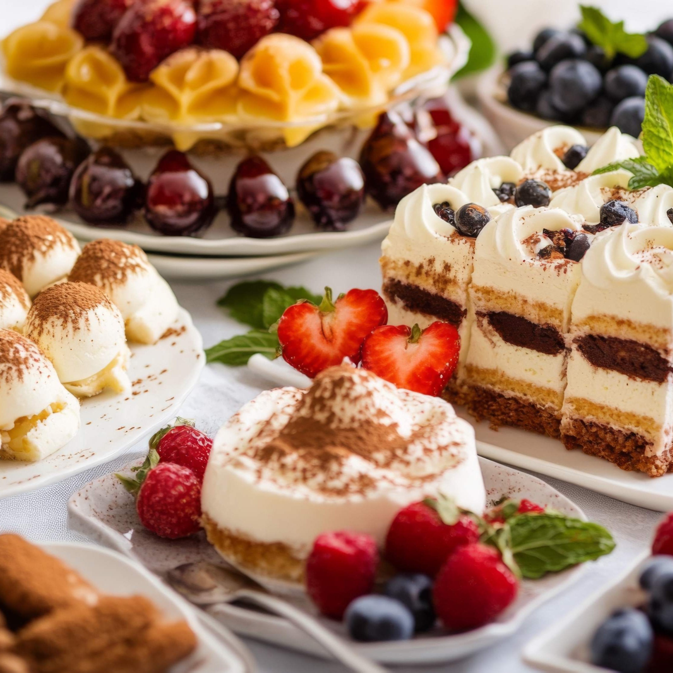 table of desserts